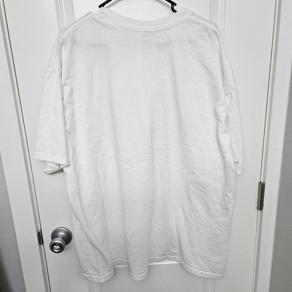 Gildan White T-Shirt with Red Chevy Truck and Flag Design - Picture 5 of 5